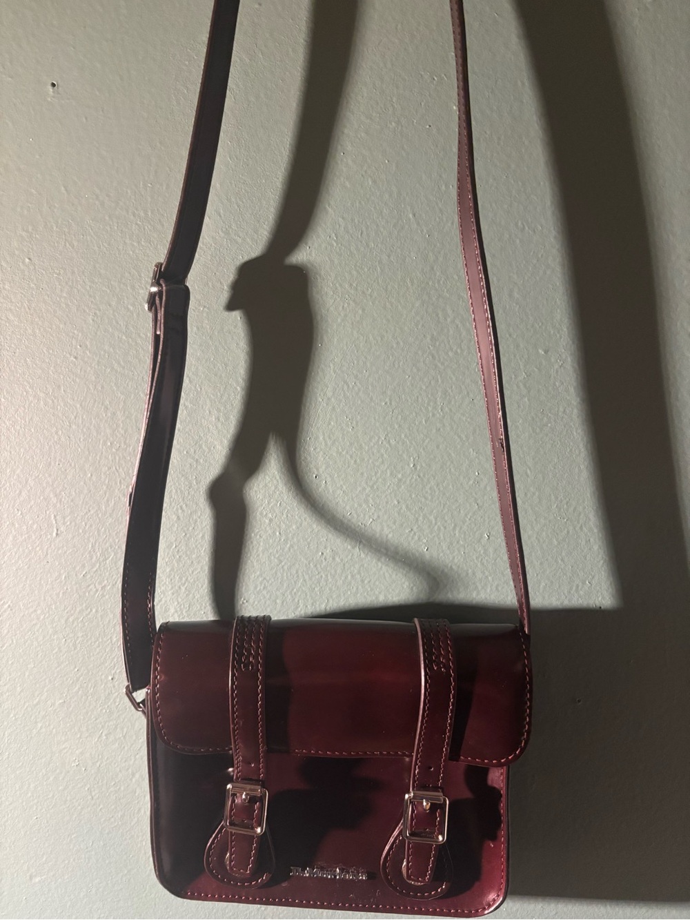 Dr. Martens Burgundy Leather Crossbody Bag